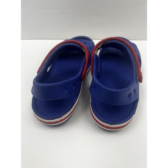 Crocs Crocband Sandals Kids Navy Blue Hook & Loop Open Toe Strappy Comfort Sz 1 - Picture 5 of 8
